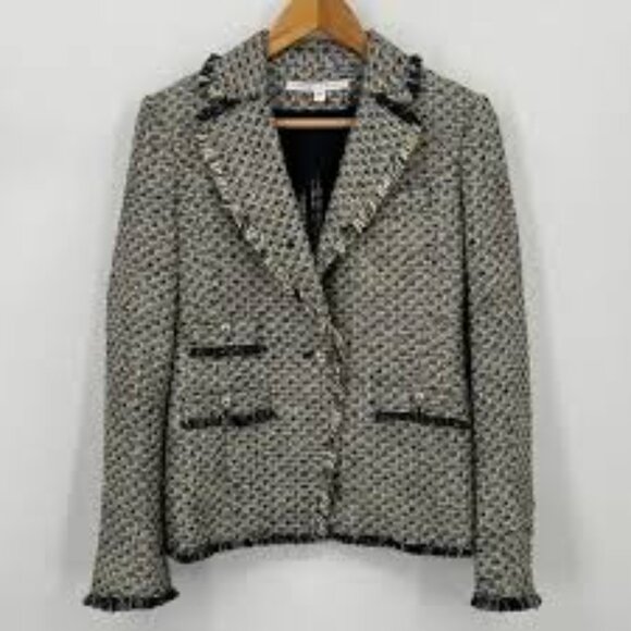 VERONICA BEARD Tweed Fabian Theron Blazer Lady Jacket. Size M. - Picture 8 of 10